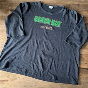 Distinct Women's 2X 3/4 Sleeve Black Packers Shirt